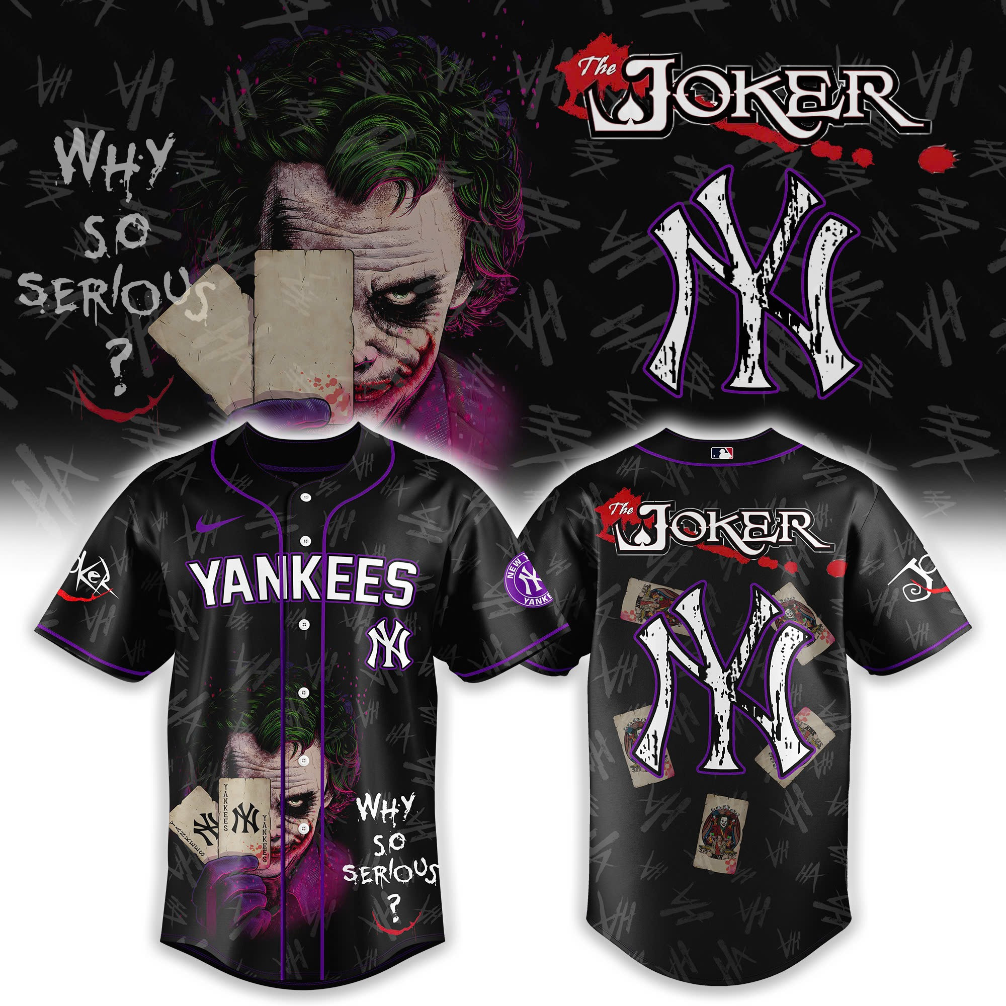New York Yankees x The Joker Baseball Jersey Baseball Enthusiast Gifts
