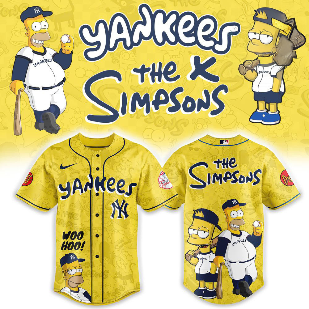 New York Yankees x The Simpsons Heritage Baseball Jersey Gift For Baseball Lover