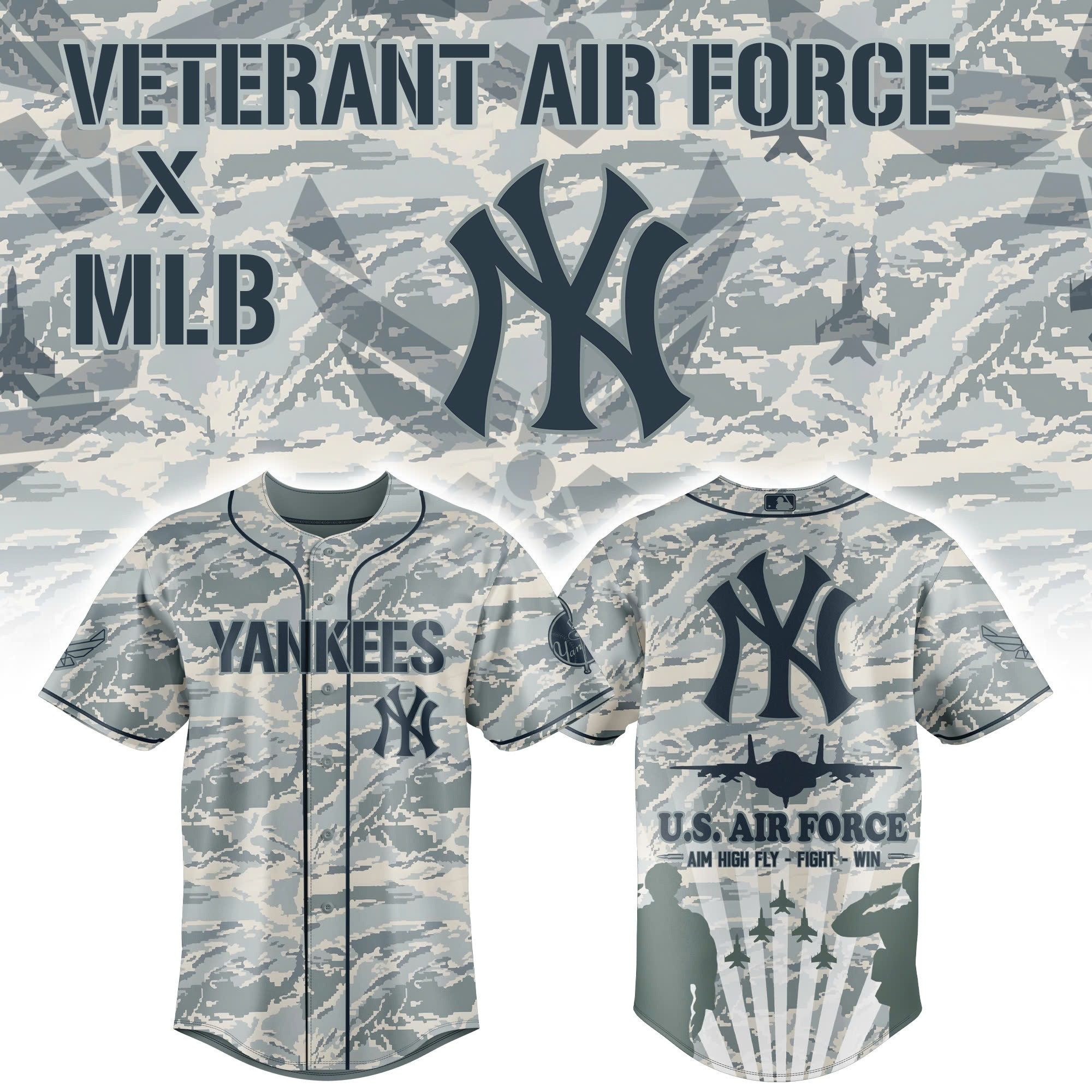 New York Yankees x Veteran U.S Air Force 2025 Baseball Jersey Gifts For Baseball Lovers