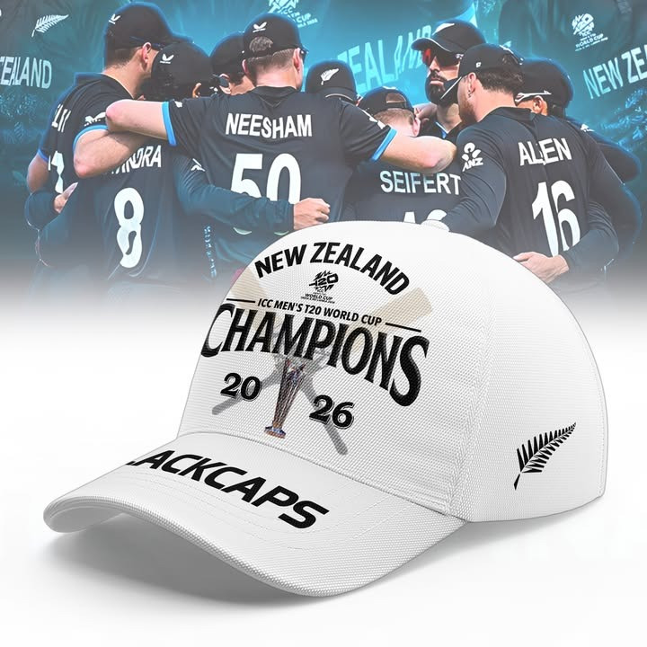 New Zealand Blackcaps ICC T20 World Cup 2026 Champions Baseball Hat Fan Gear Gift For Cricket Fans
