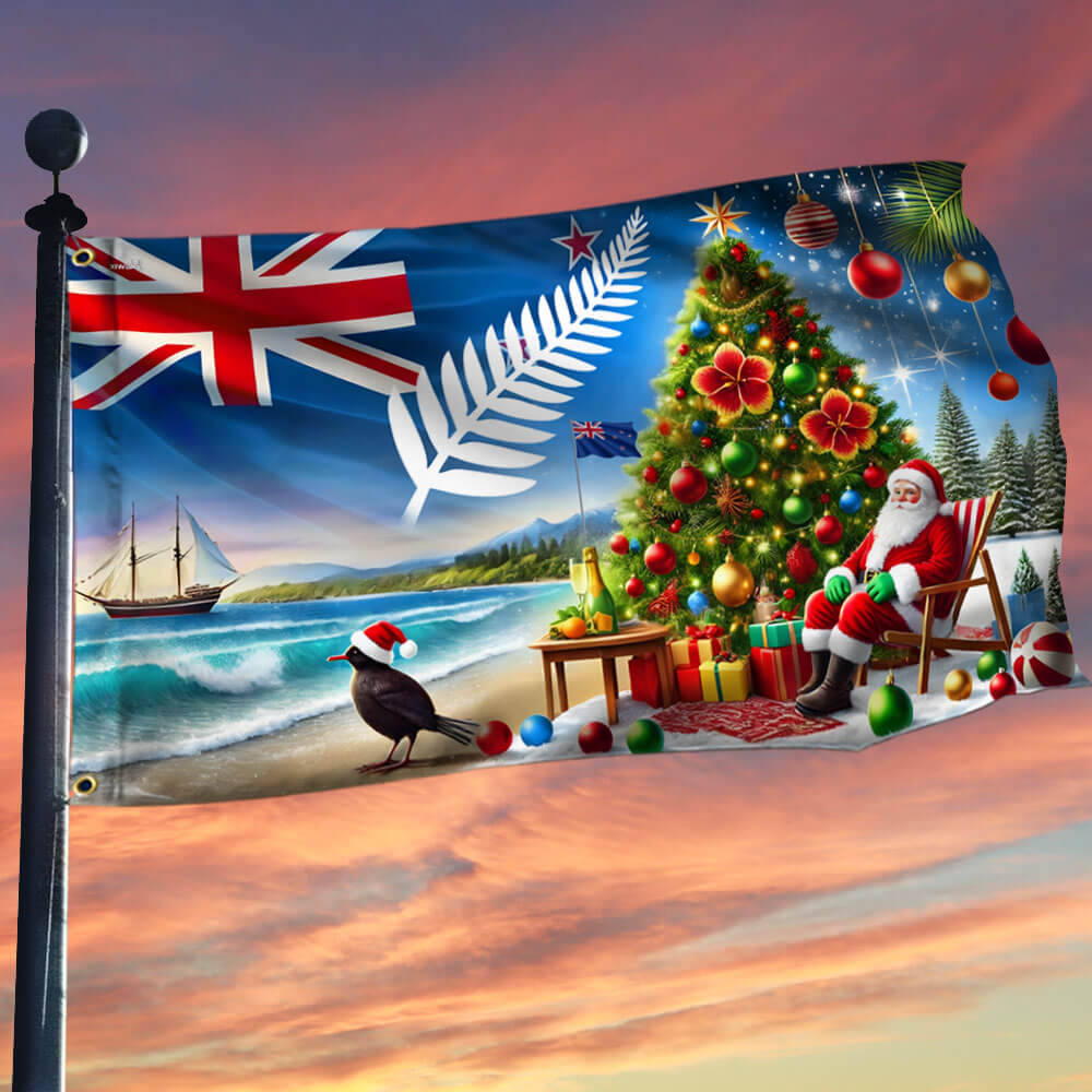 New Zealand Christmas Grommet Flag