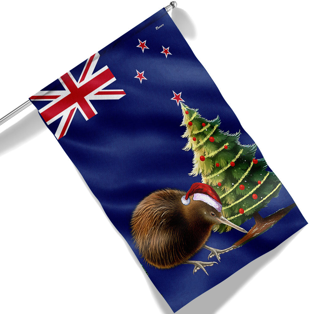 New Zealand Christmas Kiwi Bird Flag