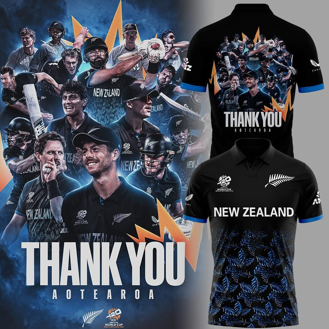 New Zealand Cricket Thank You Aotearoa ICC T20 World Cup 2026 Polo Shirt Fan Gear Gift For Fans