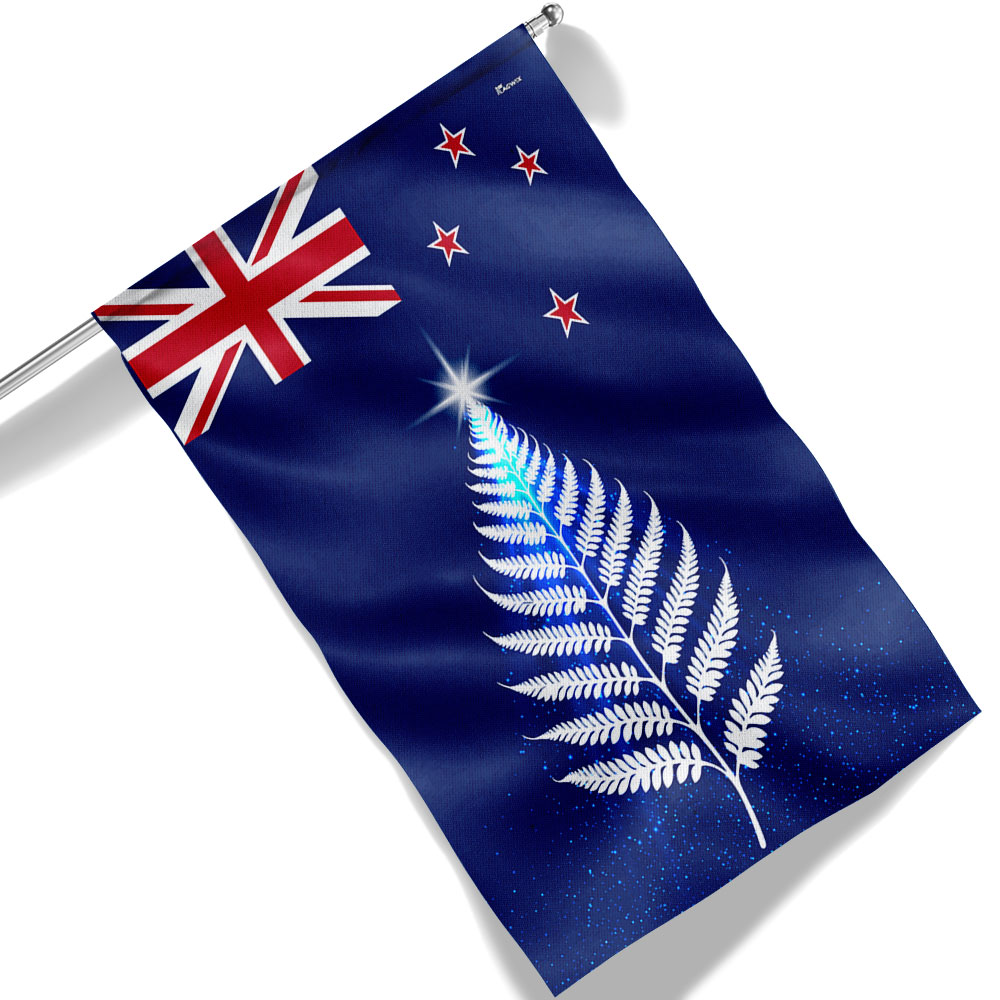 New Zealand Silver Fern Christmas Tree Flag
