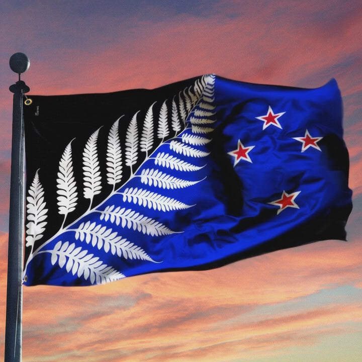 New Zealand Silver Fern Grommet Flag