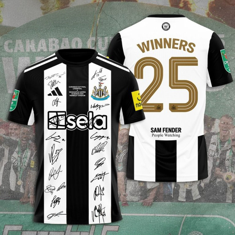 Newcastle United 2025 Carabao Cup Champions 3D Shirt Gifts For Husband