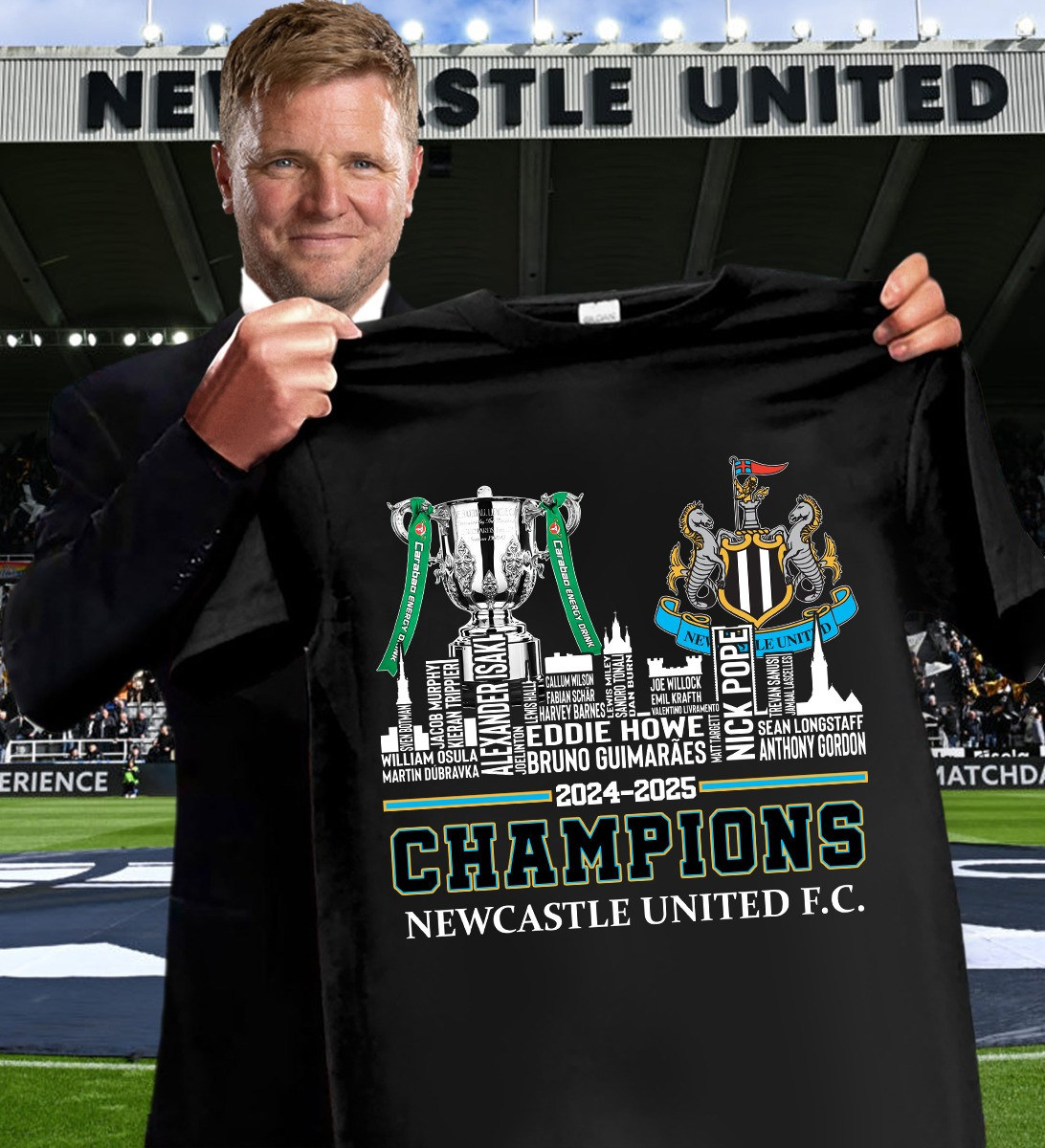 Newcastle United F.C Champions 2024-2025 T-Shirt Newcastle United F.C Club Merch Gifts