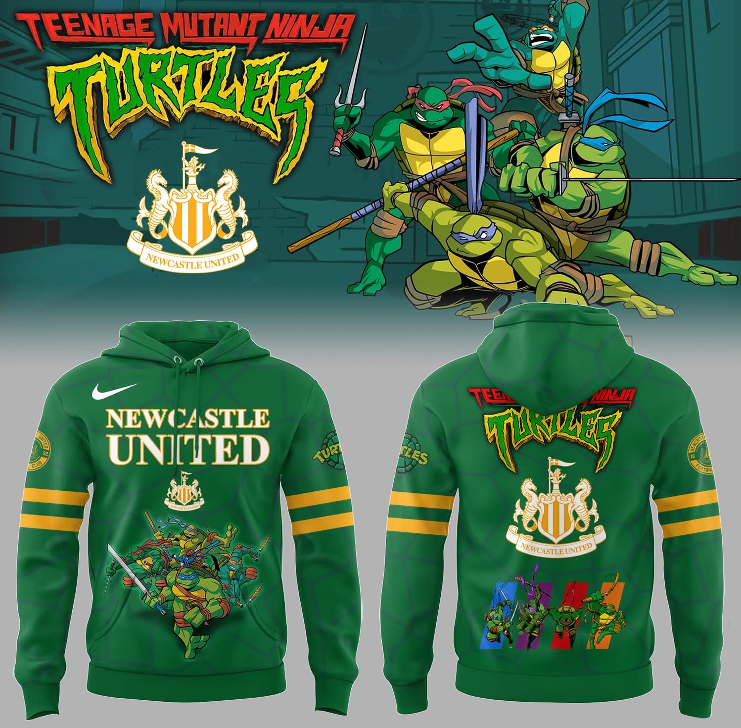 Newcastle United Ninja Turtle 2025 Limited Edition Hoodie Best Football Father'S Day Gifts