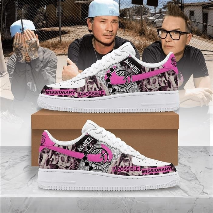 NEWEST Blink-182 Nike Air Force Shoes Birthday Gifts For Music Lovers