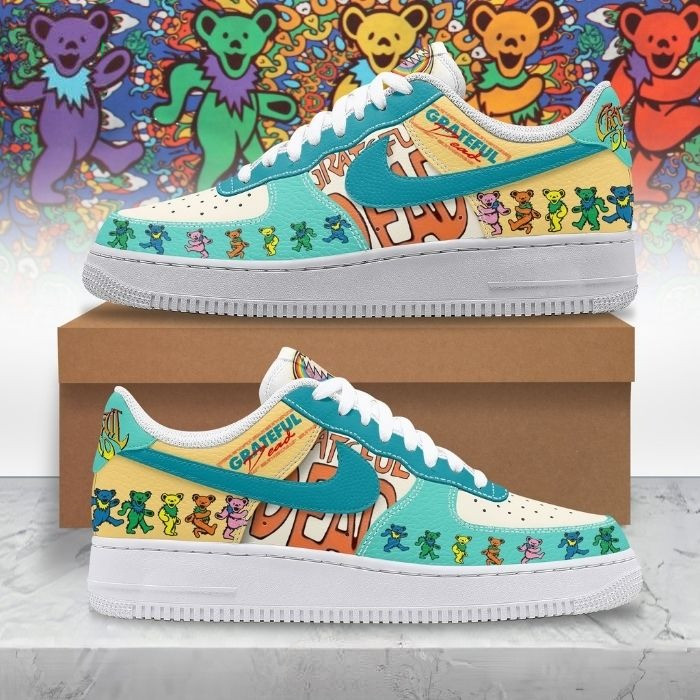 NEWEST Grateful Dead Band Air Forces Nike Shoes Gifts For Someone Who Loves Music