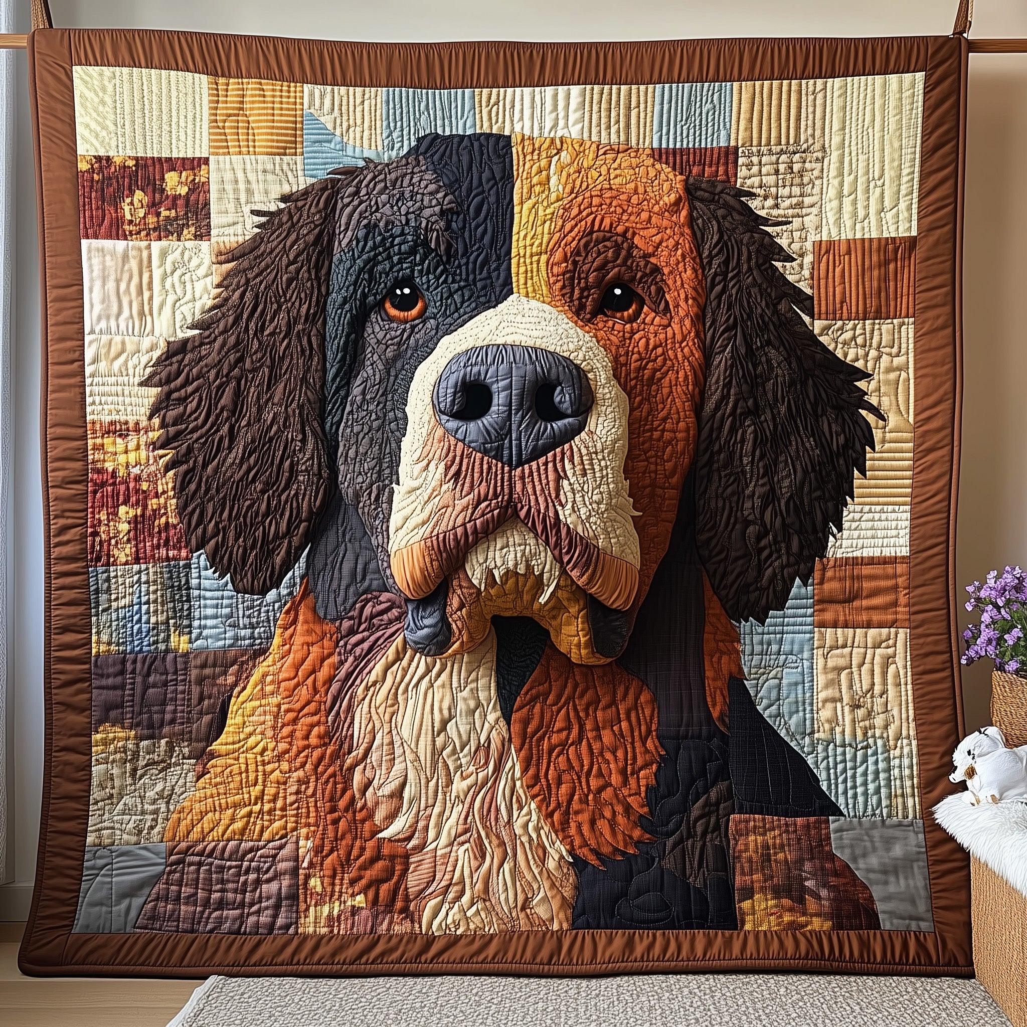Newfoundland Dog Quilted Blanket Sofa Throw BlanketDog And Owner Gifts