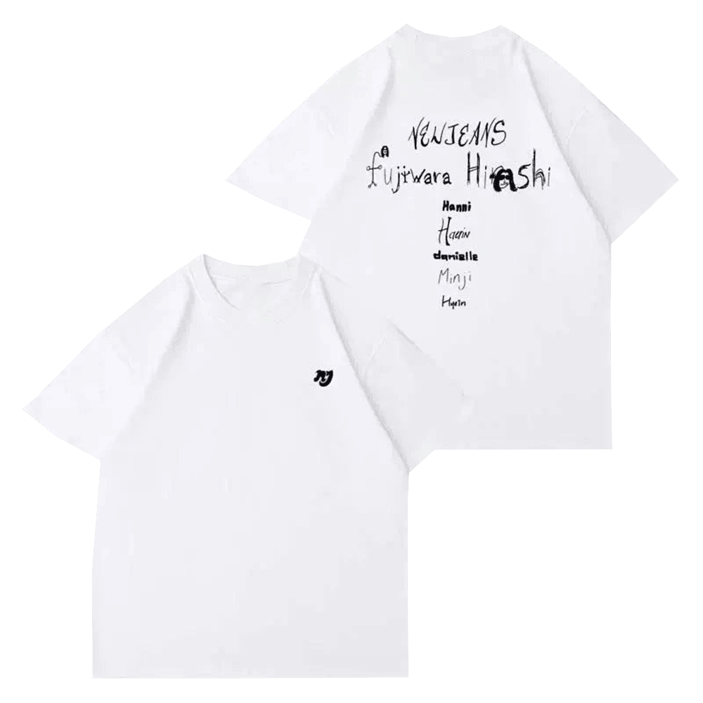 NewJeans Merch Kpop NewJeans NJ x Hiroshi Fujiwara T-Shirt Anniversary Gift for Men NewJeans Merch Kpop NewJeans NJ x Hiroshi Fujiwara T-Shirt Anniversary Gift for Men