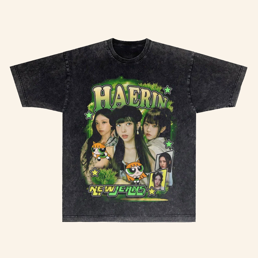 NewJeans Merch Member Vintage Band T-Shirt Haerin Shirt Cool Gifts For Music Lovers