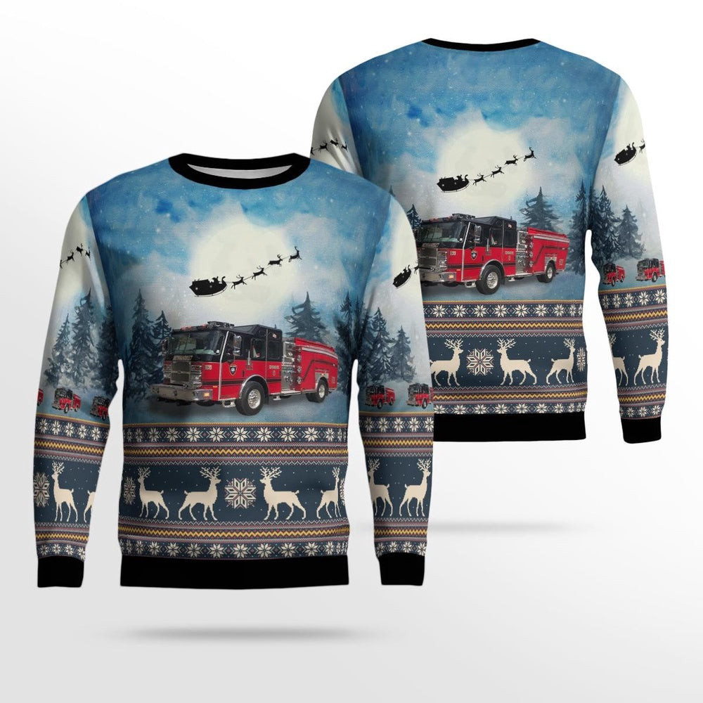 Newmarket Fire & Rescue Newmarket New Hampshire Christmas AOP Ugly Sweater Christmas Unisex Sweaters Gift For Christmas