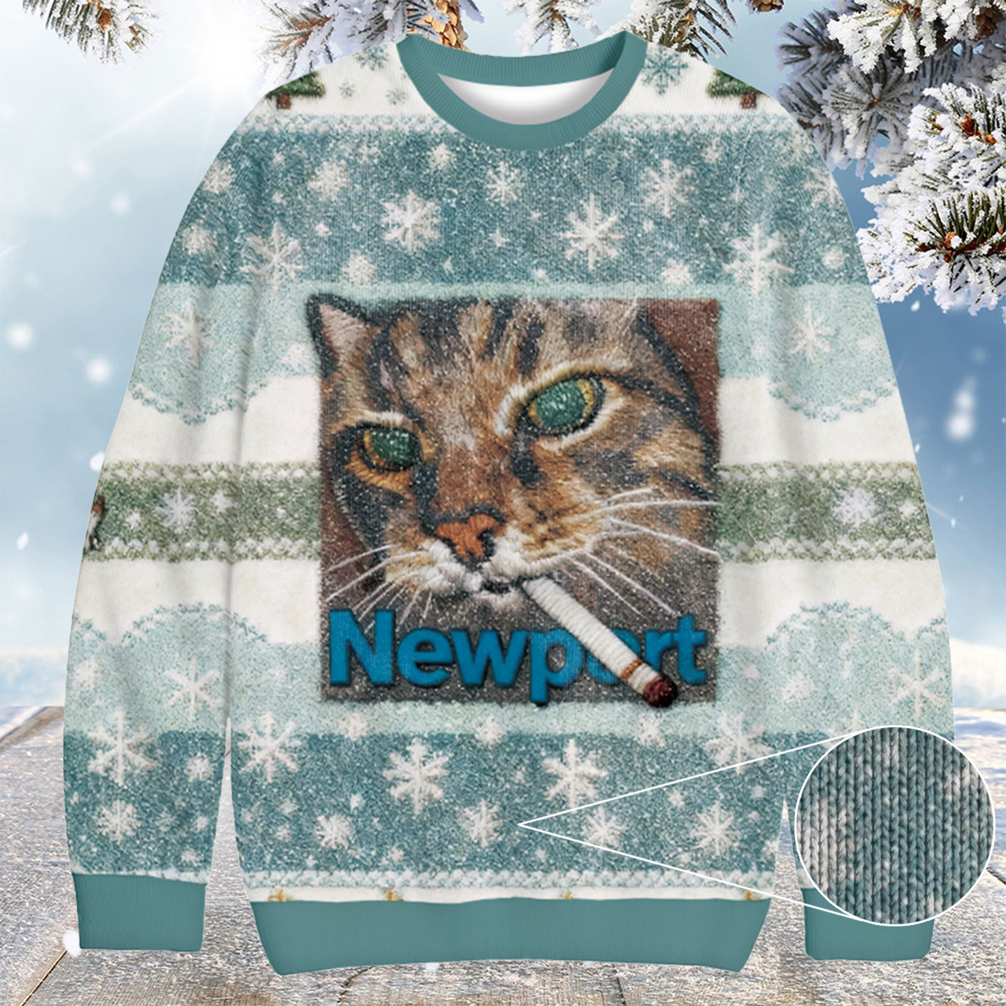 Newport Cat Christmas Ugly Sweater Cool Xmas Clothes Xmas Gifts For Men
