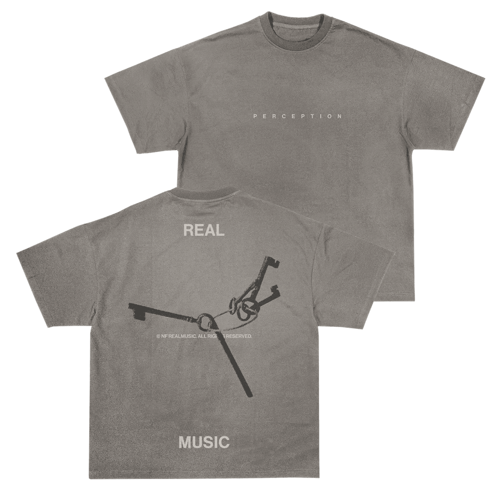 NF Merch Real Music Keys Faded Gray T-Shirt Gifts For Music Fans Father's Day Gift for Dad