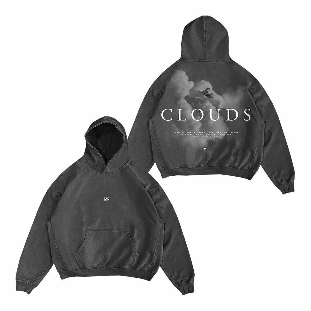 NF Merch Vintage Black Clouds Hoodie NF Hooded Sweatshirt Best Present For Fans