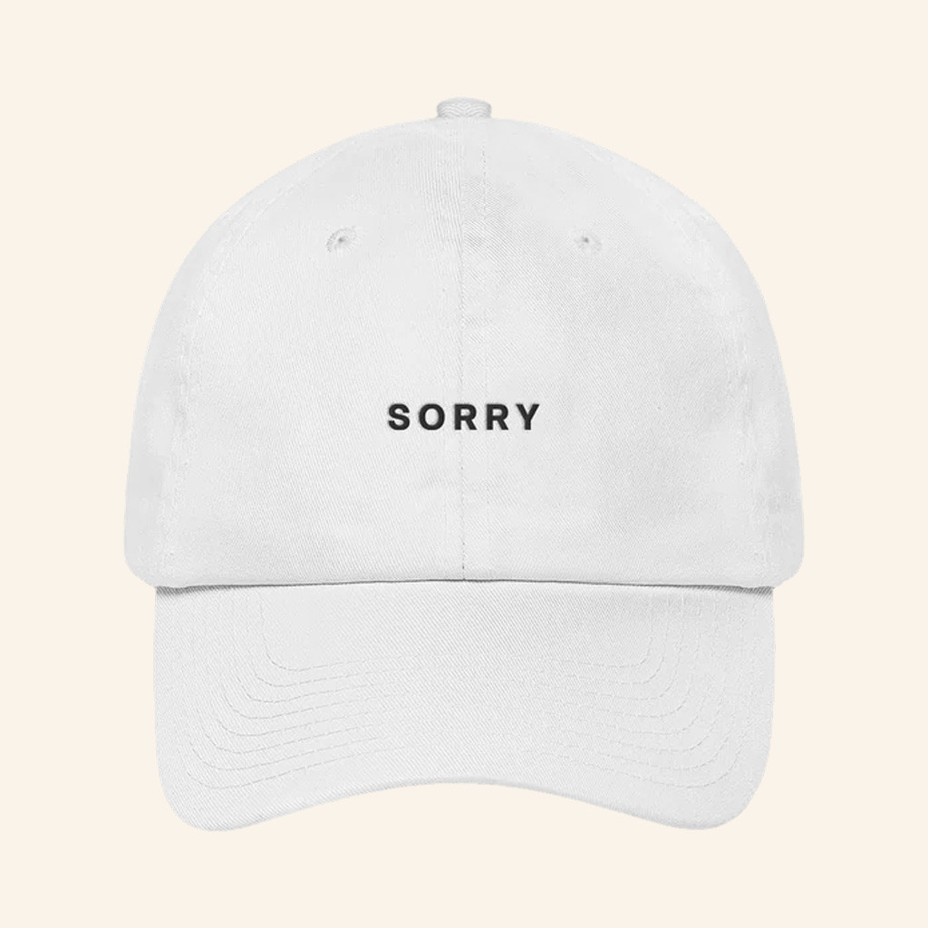 NF Merch White SORRY Embroidered Hat Present For Husband NF Merch White SORRY Embroidered Hat Present For Husband