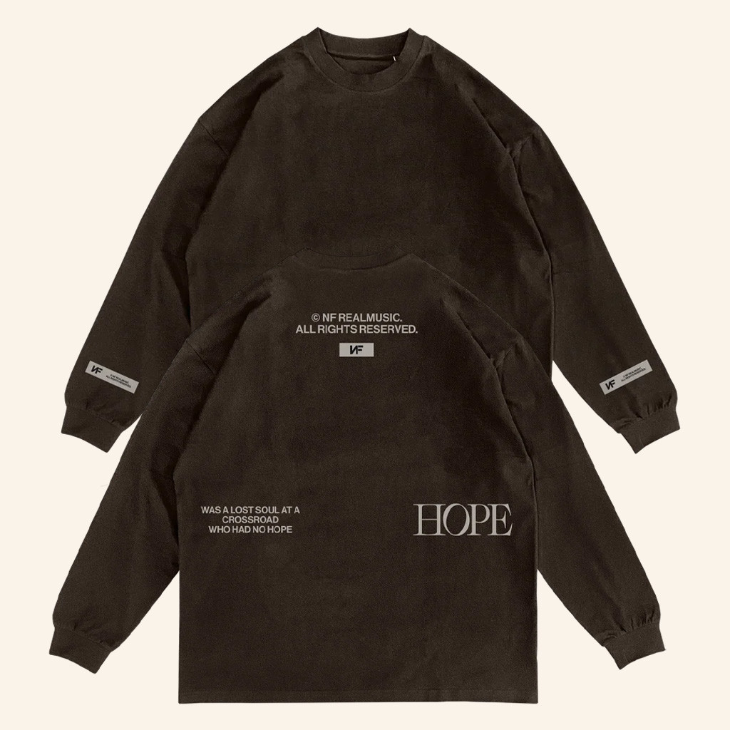 NF Real Music Merch Brown REAL MUSIC Long Sleeve T-Shirt Xmas Gifts For Friends NF Real Music Merch Brown REAL MUSIC Long Sleeve T-Shirt Xmas Gifts For Friends