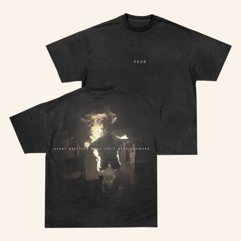 NF Real Music Merch Vintage Black Fire Photo T-Shirt Music Lover Gift Ideas For Him