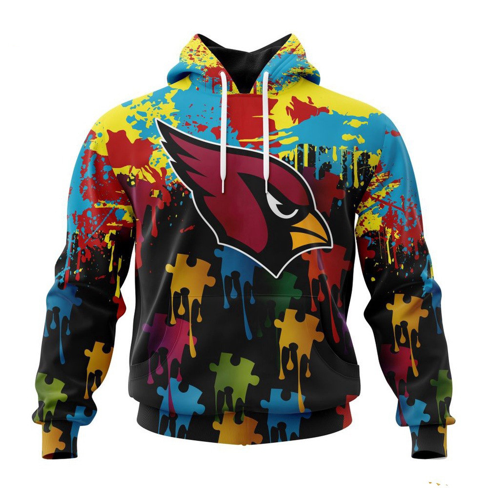 NFL Arizona Cardinals Autism Awareness Hoodie Best Gifts For Football Fans