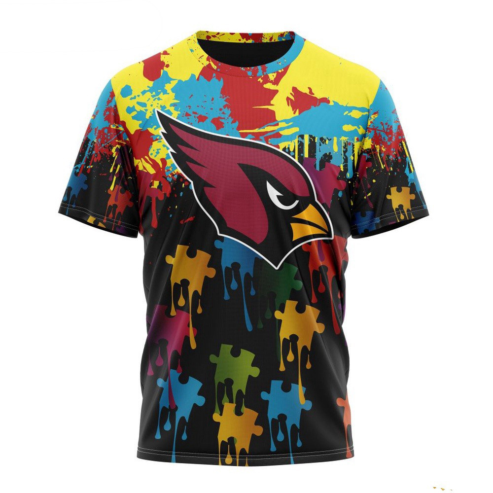 NFL Arizona Cardinals Shirt Special Autism Awareness Design T-Shirt Football Related Gifts