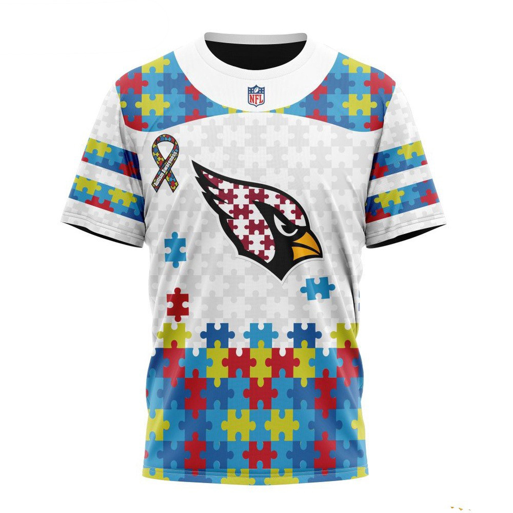 NFL Arizona Cardinals Shirt Special Autism Awareness Design T-Shirt Gifts For Football Lovers