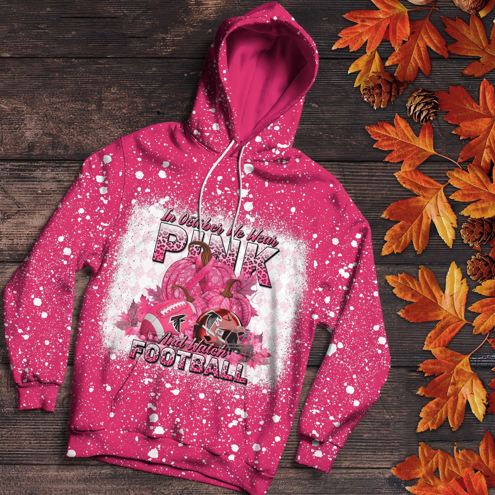 NFL Atlanta Falcons In October We Wear Pink And Watch Football Hoodie Gifts For Wife