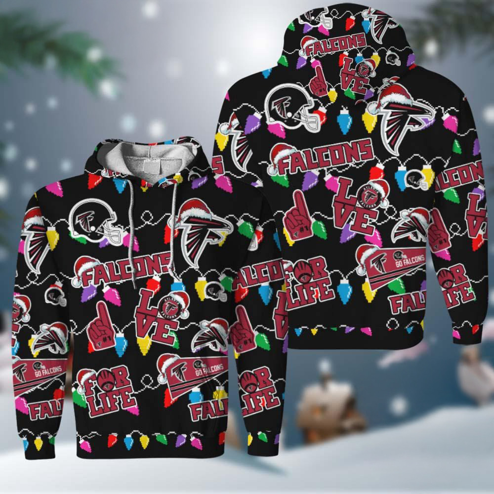 NFL Atlanta Falcons Love For Life Football Team Merry Christmas Hoodie Fan Gift Ideas