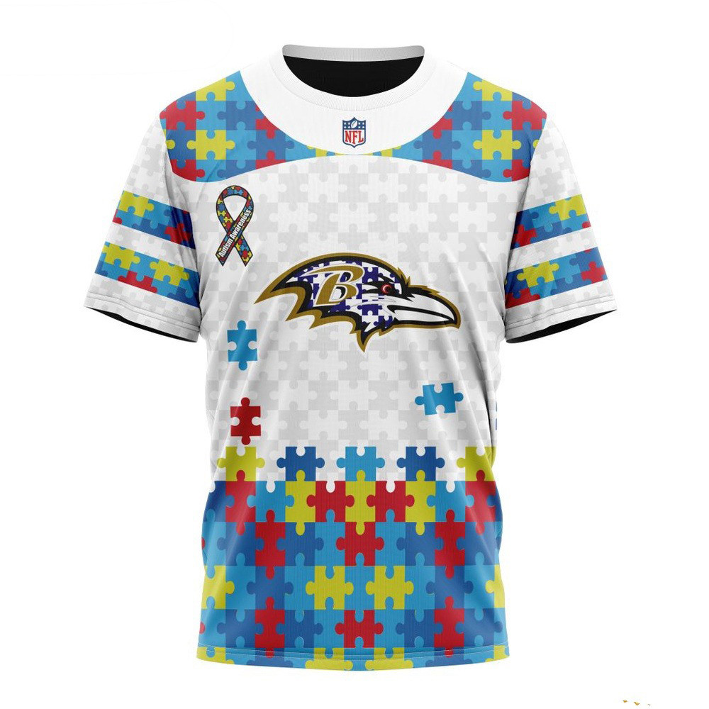NFL Baltimore Ravens Shirt Special Autism Awareness Design T-Shirt Presents For Football Lovers