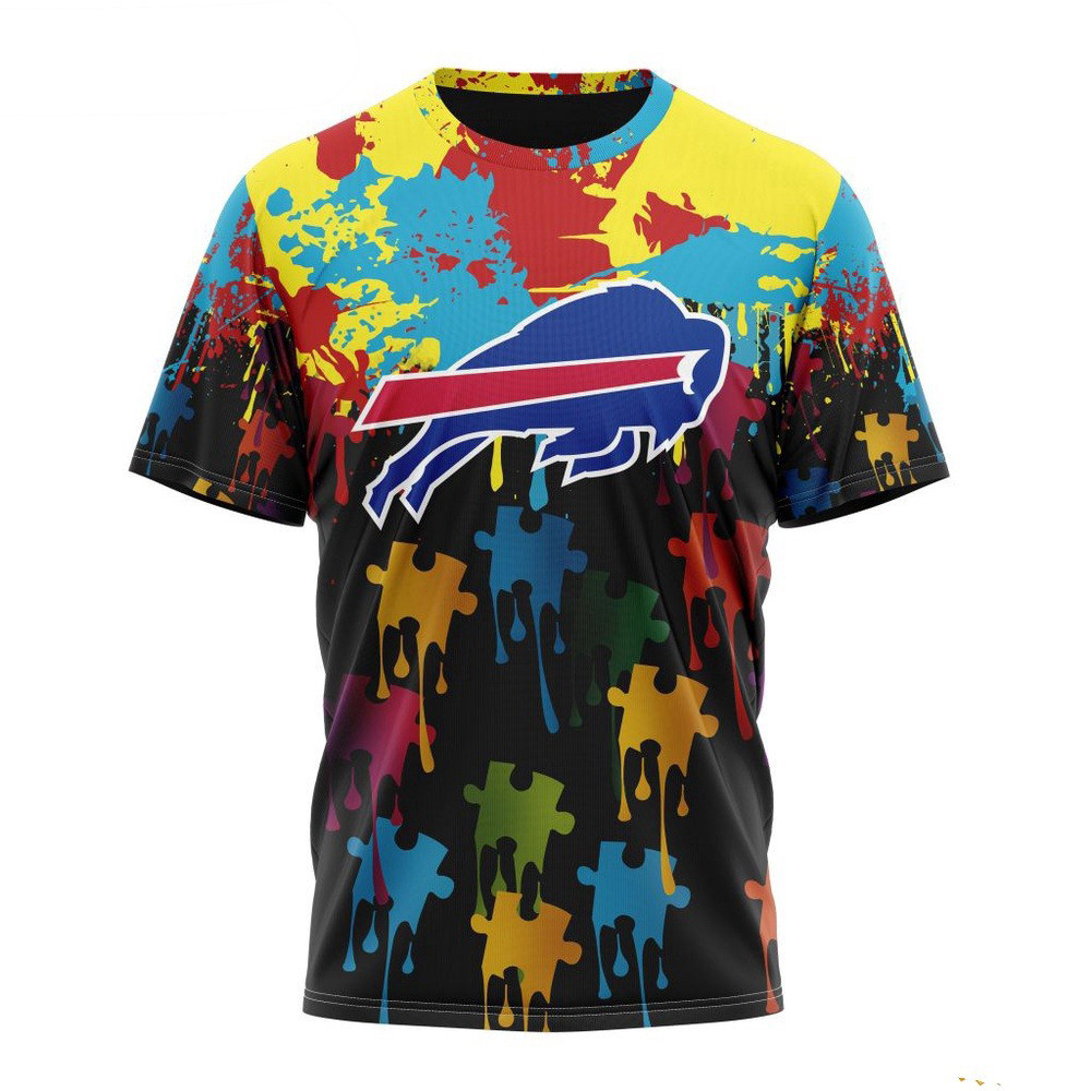 NFL Buffalo Bills Autism Awareness Design Football T-Shirt Fans Gift Ideas