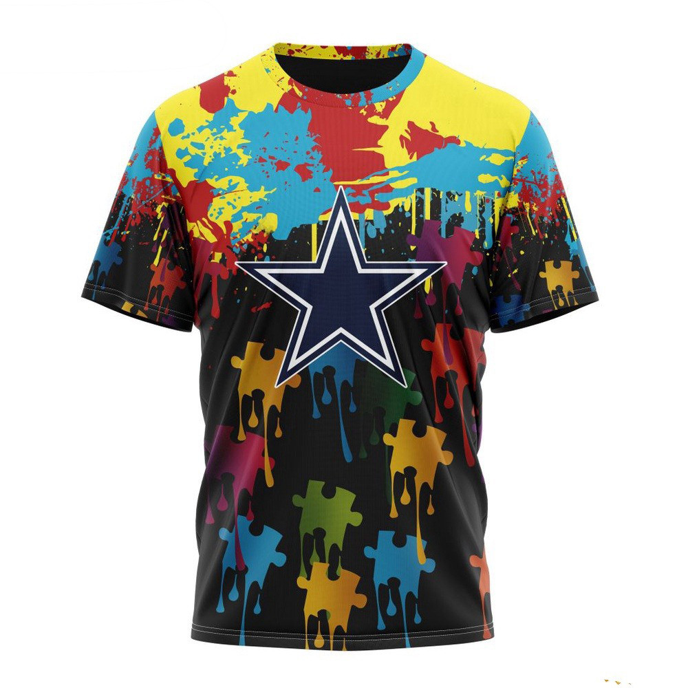 NFL Dallas Cowboys Autism Awareness T-Shirt Gifts For Football Fan