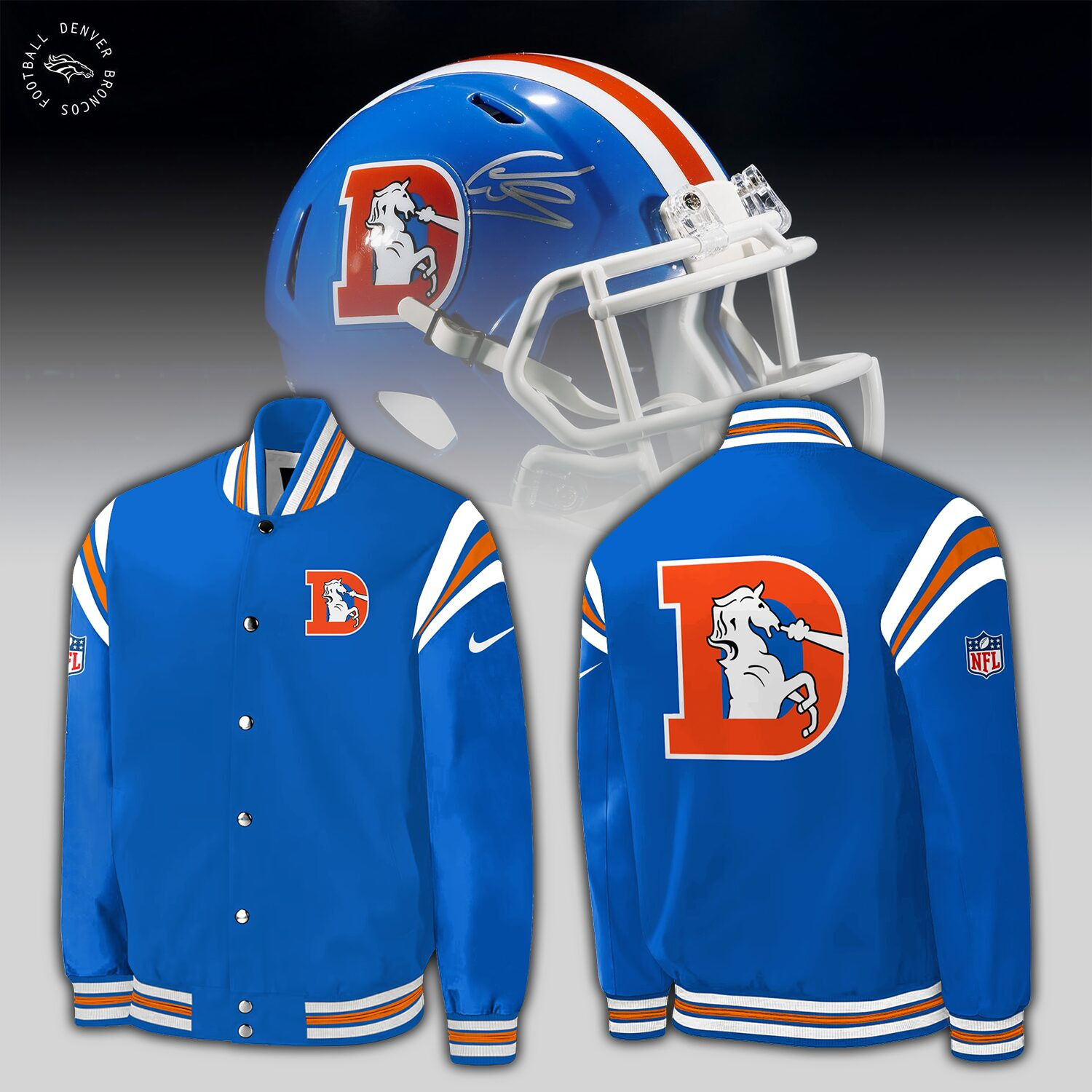 NFL Denver Broncos Football Bomber Jacket Gift Ideas For Football Lovers