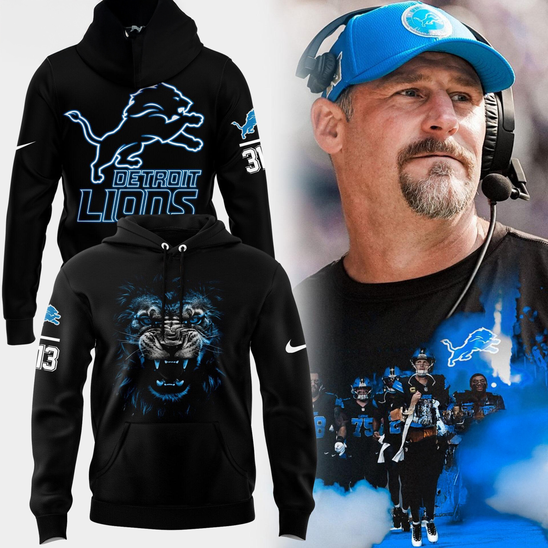 NFL Detroit Lions 313 Limited Edition Black Hoodie Football Related Gifts