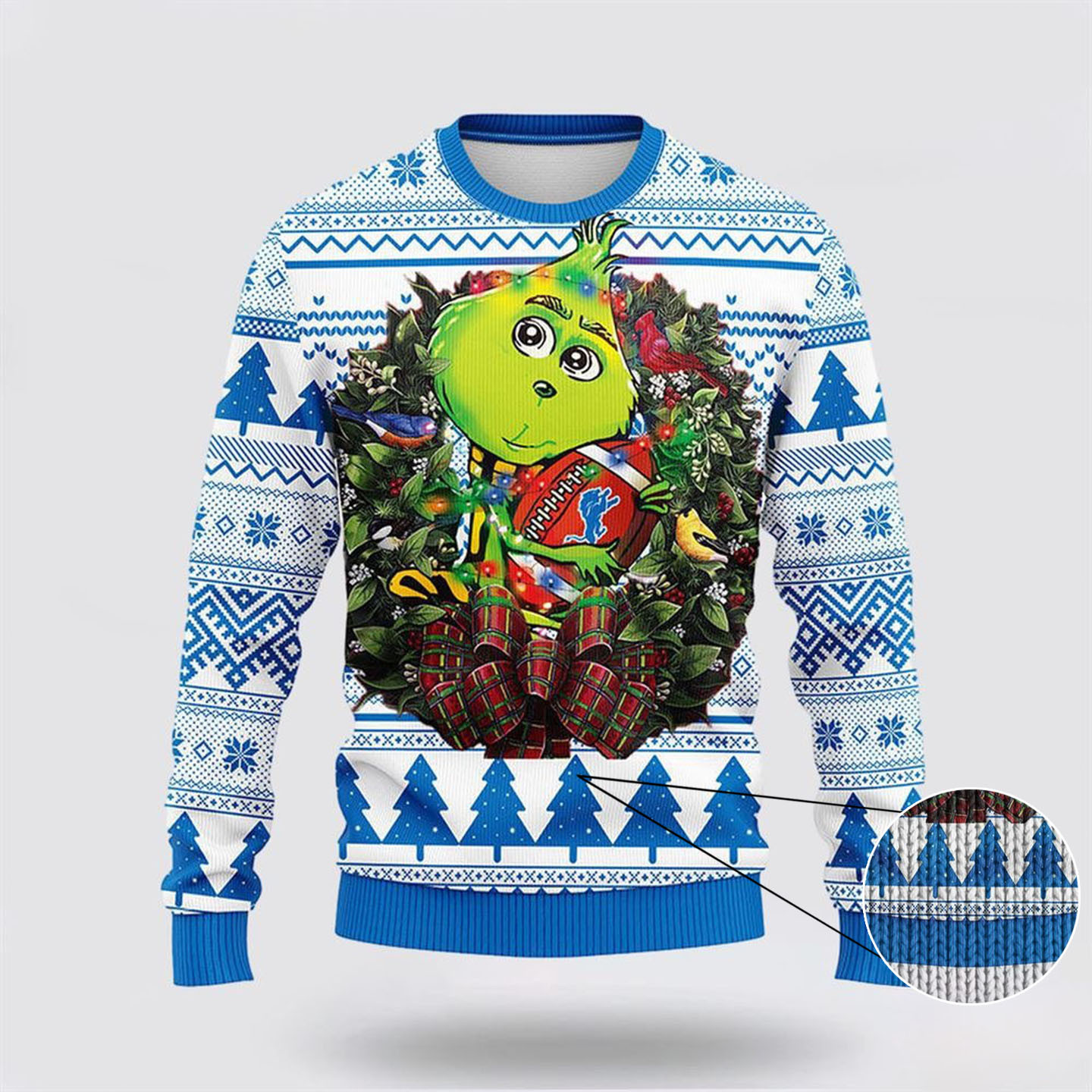 NFL Detroit Lions Ugly Sweater Grinch Hug Ugly Christmas Sweater Football Lovers Gifts