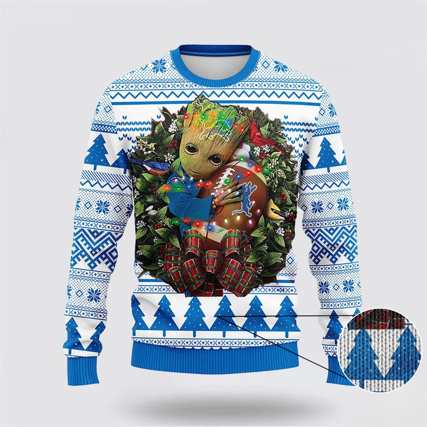 NFL Detroit Lions Ugly Sweater Groot Christmas Sweater Gifts For Football Lovers