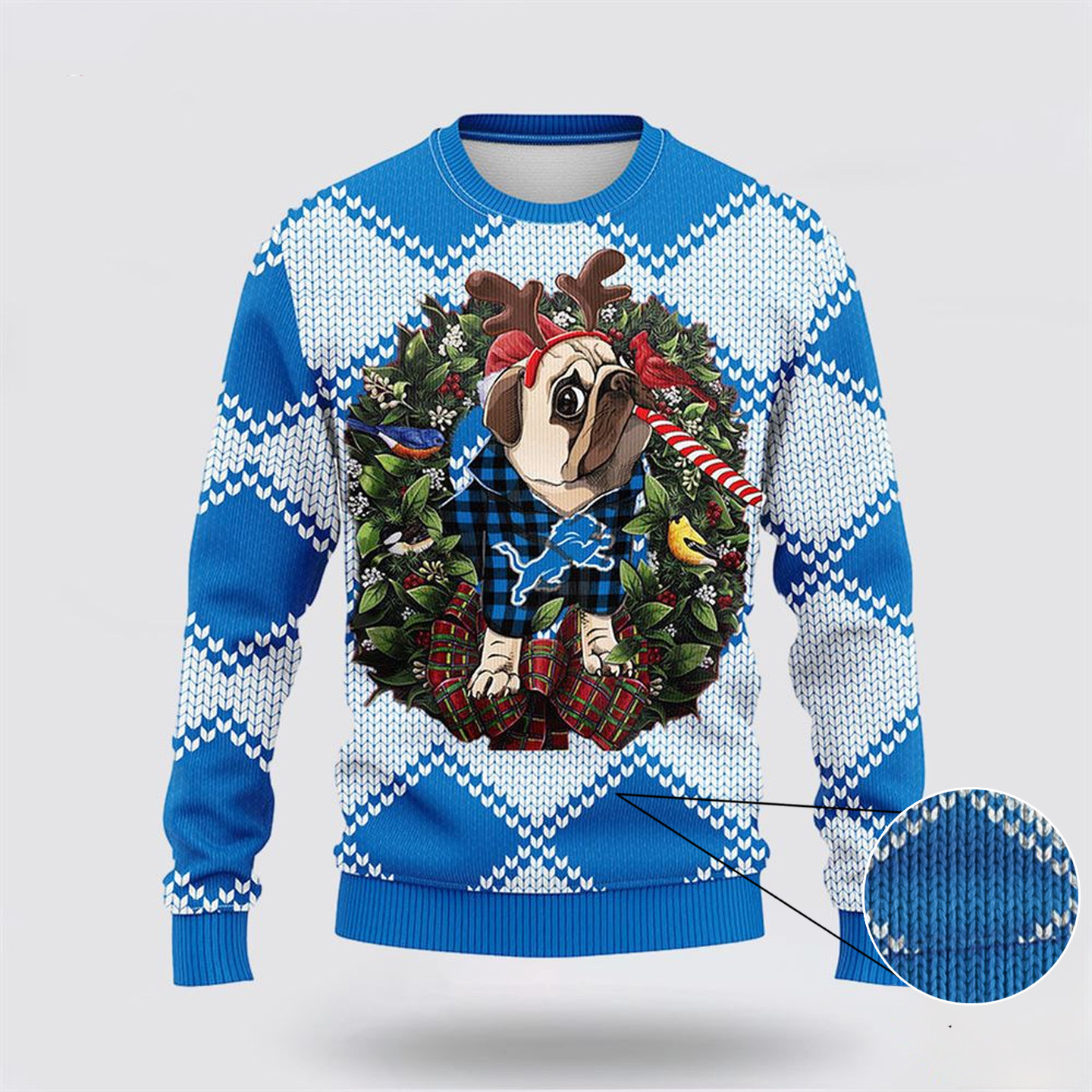 NFL Detroit Lions Ugly Sweater Pub Dog Ugly Christmas Sweater Dog Lovers Gifts For Fan