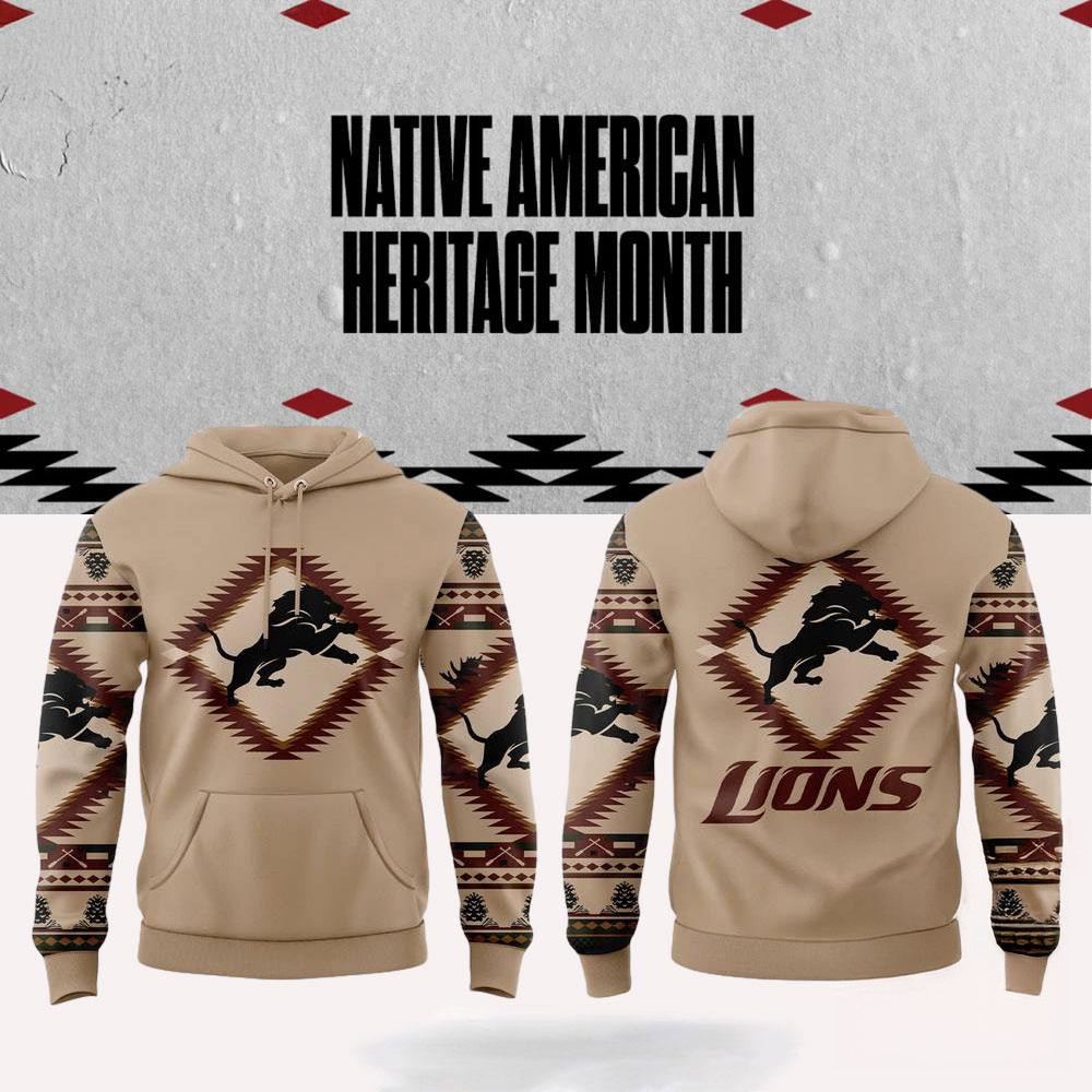 NFL Detroit Lions x National Native American Heritage Month Hoodie Football Gifts For Men