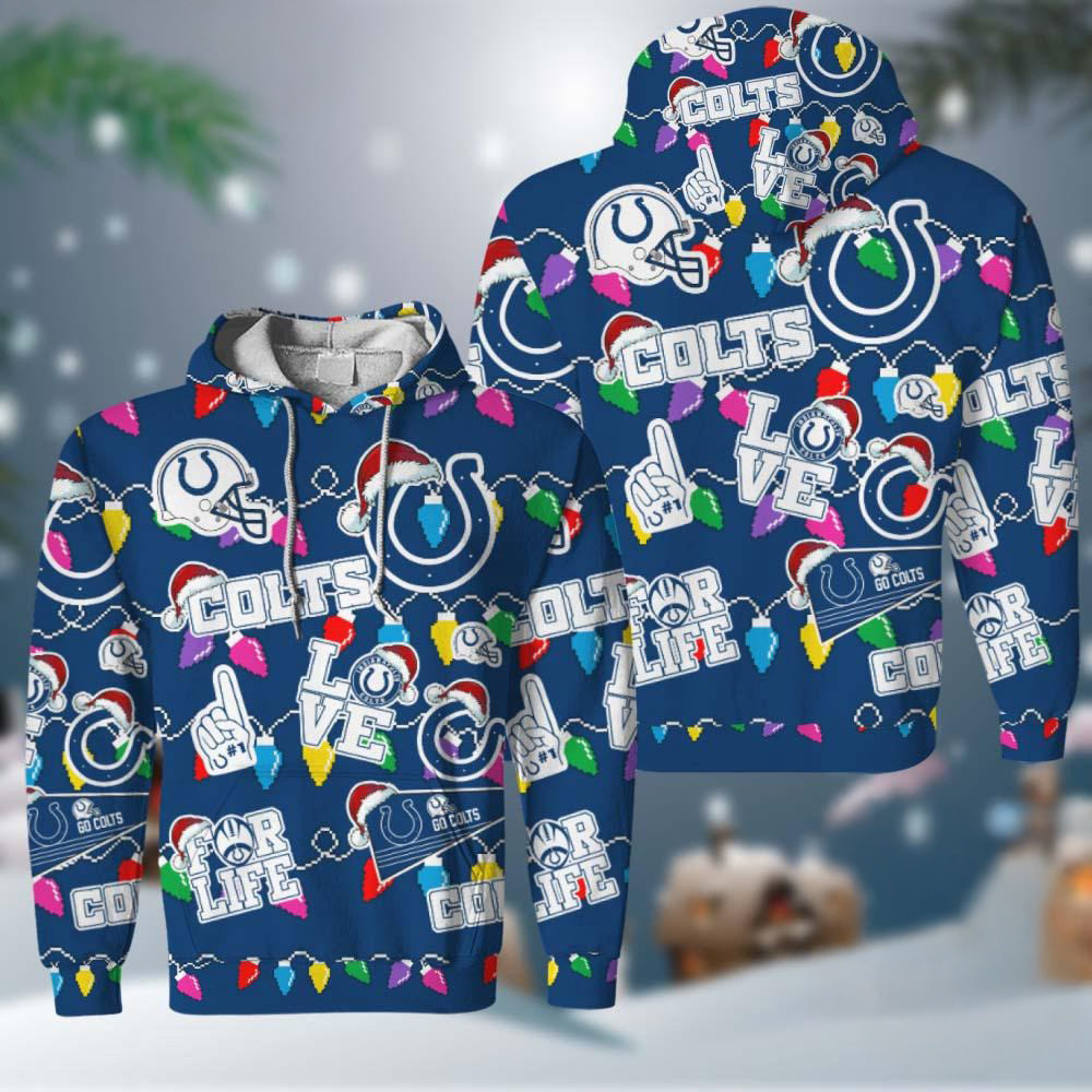 NFL Indianapolis Colts Love For Life Football Team Merry Christmas Hoodie Gift For Fan