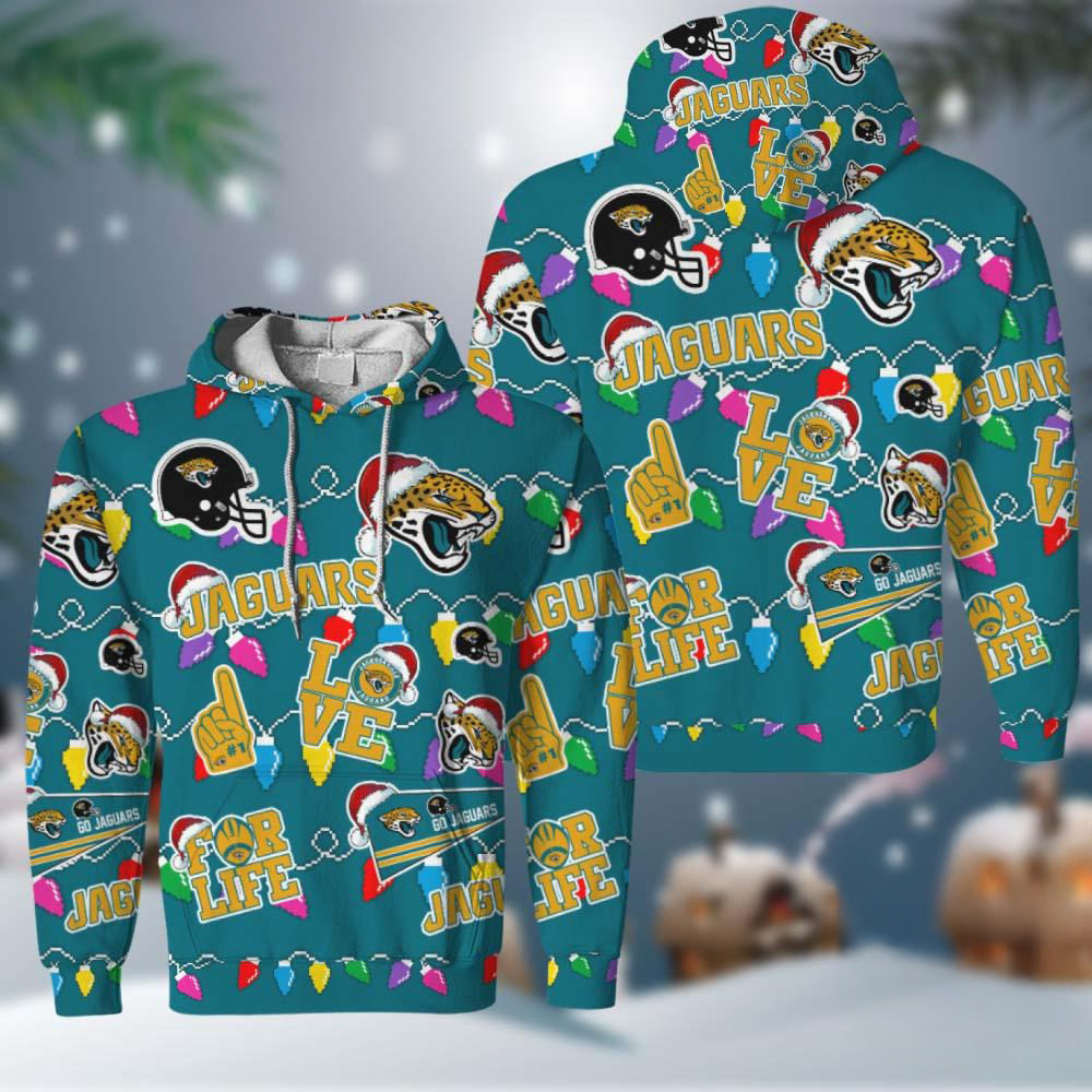 NFL Jacksonville Jaguars Love For Life Football Team Merry Christmas Hoodie Gift For Fan