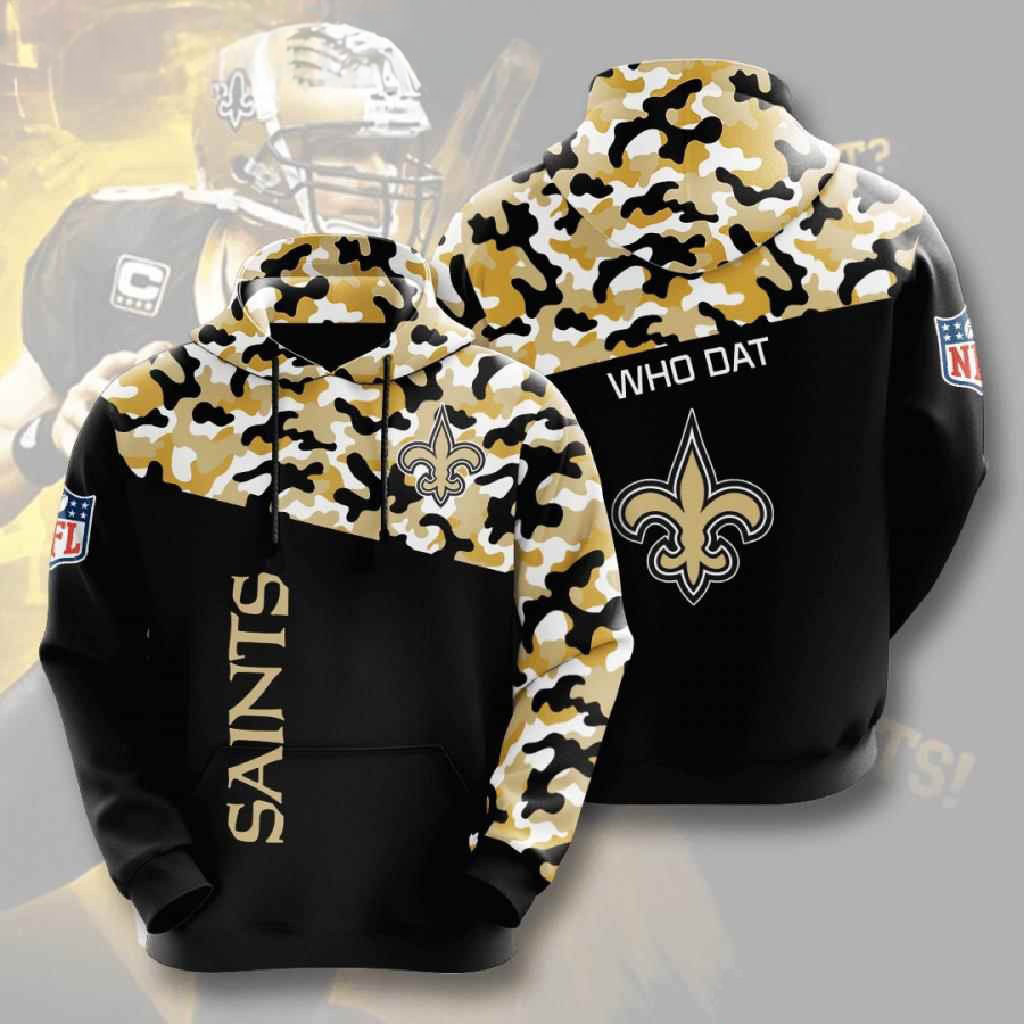 NFL New Orleans Saints Hoodie Who Dat Camo Hoodie Gifts For Football Lovers