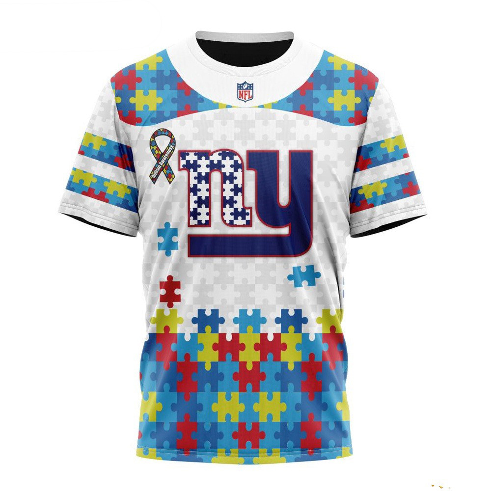 NFL New York Giants Autism Awareness Design Shirt Football Gifts For Men