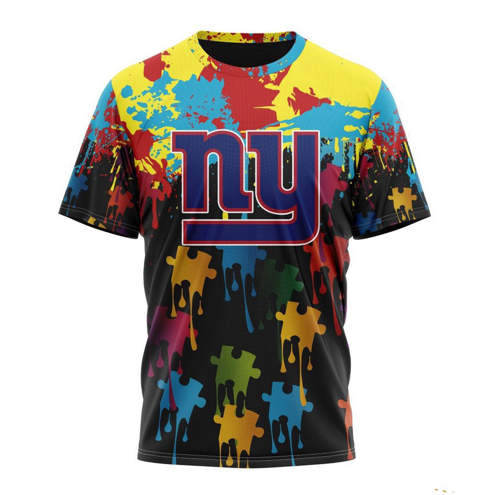 NFL New York Giants Autism Awareness Design Shirt Football Themed Gifts