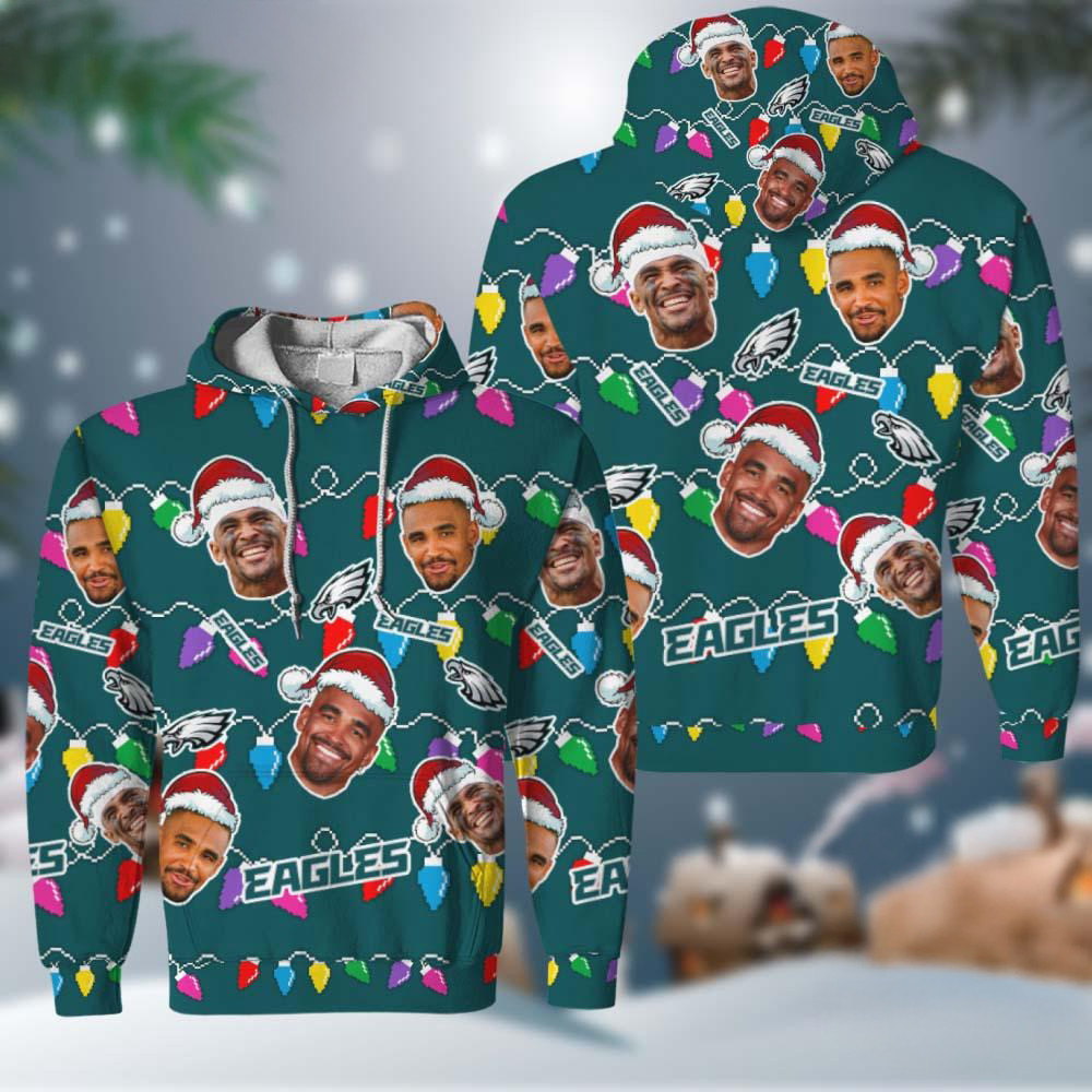 NFL Philadelphia Eagles Jalen Hurts Love For Life Football Team Merry Christmas Hoodie Gift For Husband
