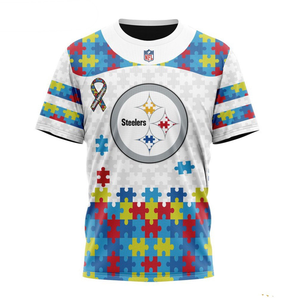 NFL Pittsburgh Steelers Autism Awareness Design Shirt Football Gifts For Men