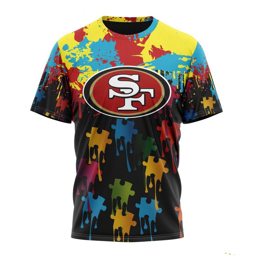 NFL San Francisco 49ers Autism Awareness T-Shirt Unique Gifts For Football Lovers