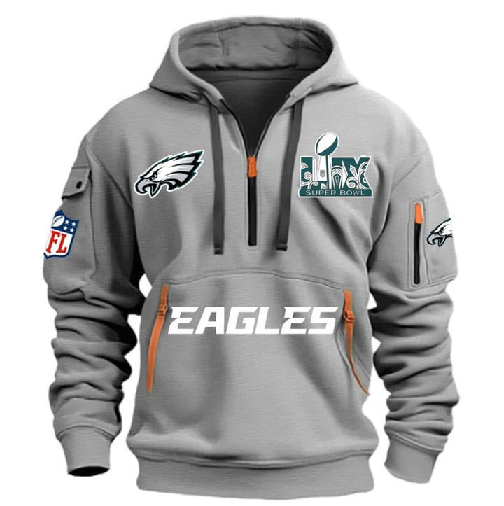 NFL Super Bowl Philadelphia Eagles Hoodie Half Zipper Unique Gifts For Football Fans