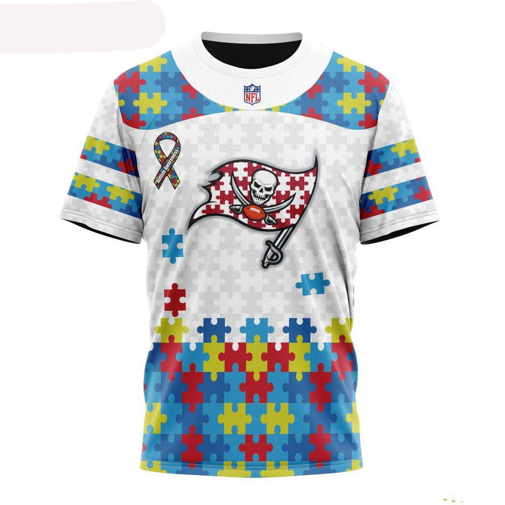 NFL Tampa Bay Buccaneers Autism Awareness Design T-Shirt Football Fan Gift Ideas
