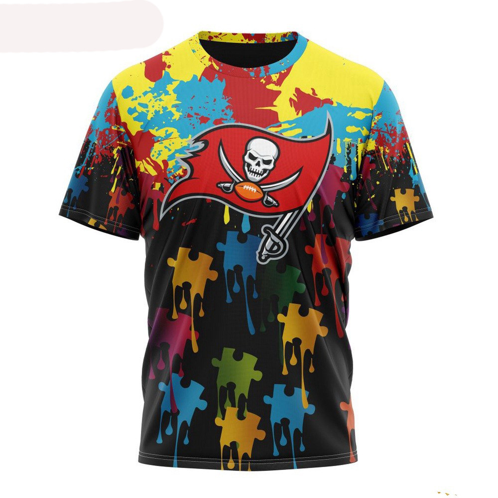 NFL Tampa Bay Buccaneers Autism Awareness Design T-Shirt Football Fans Gifts