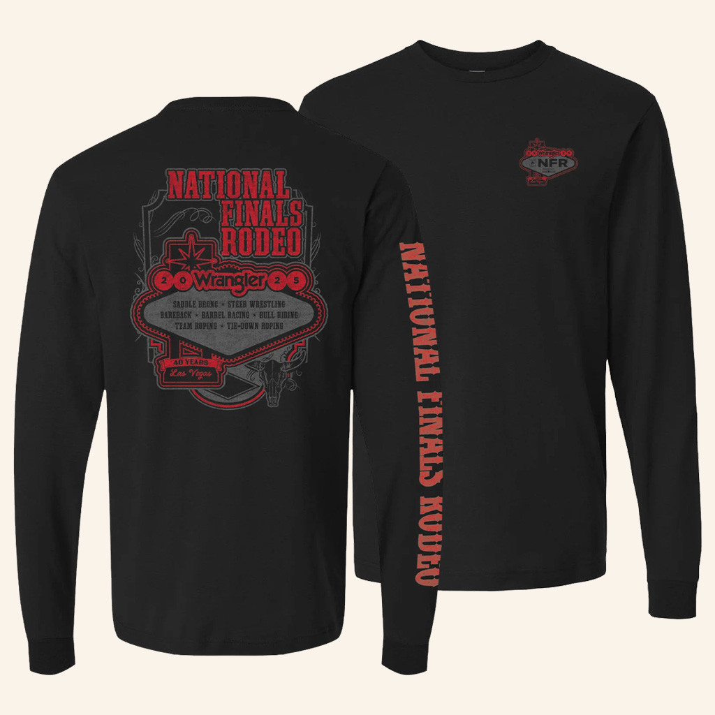 NFR Merch NFR 2025 Vegas Sign Events Long Sleeve Shirt Unique Gifts For Him NFR Merch NFR 2025 Vegas Sign Events Long Sleeve Shirt Unique Gifts For Him